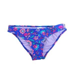 Xhilaration Floral Print Cheeky Bikini Bottoms M Purple Multicolor Nylon/Spandex